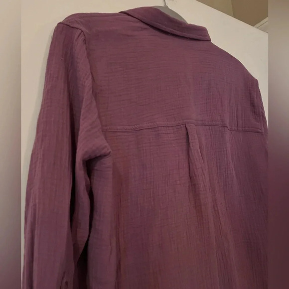 NWT Anne Klein Jeans Brand Button Down Cotton Lavender Shirt Women's size Medium - Picture 11 of 14